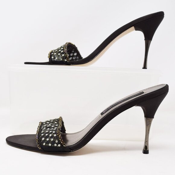 Steven Steve Madden Slip On Sandal Deb Rhinestone Stud Heels Women 9.5 Y2K Party - Picture 6 of 13